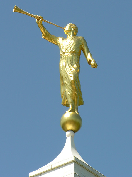 Angel Moroni toots God's horn but wishes he had a Marko Johnson didge.